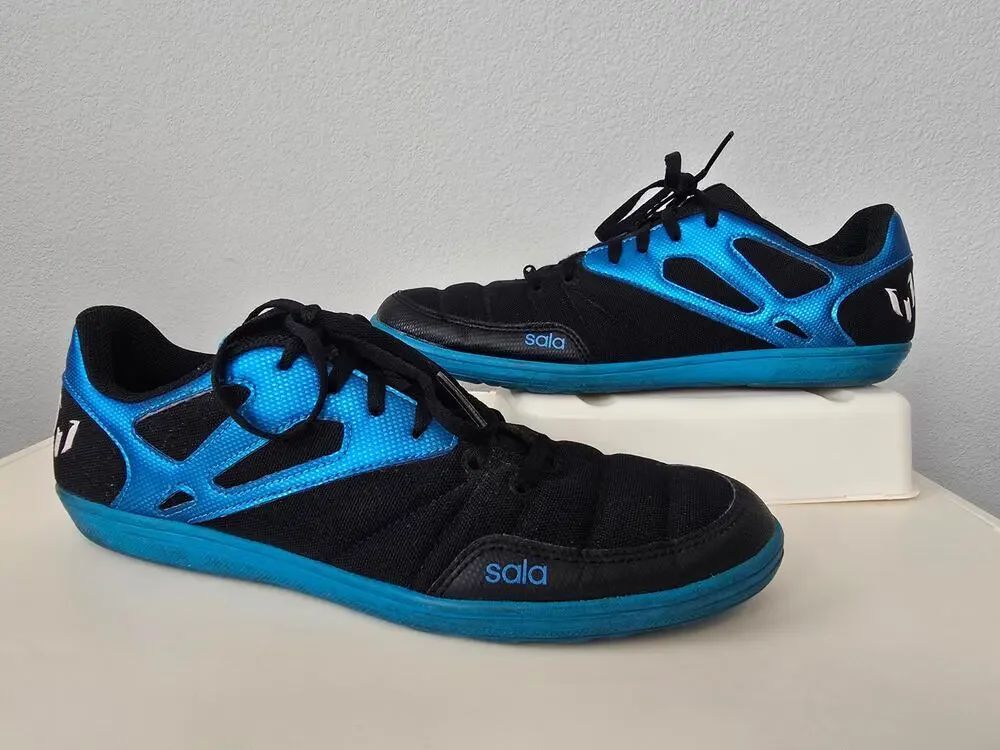 Adidas Messi 15.4 Sala Indoor Soccer Shoes Black Blue Men's Size 9.5 Metallic